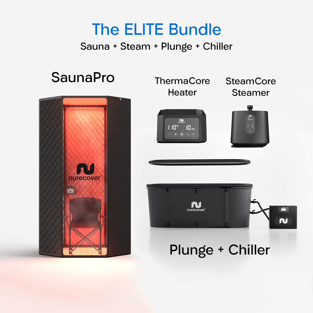 Elite Bundle - SaunaPro (Heizer + Dampf) + Tauchbecken + Kühler