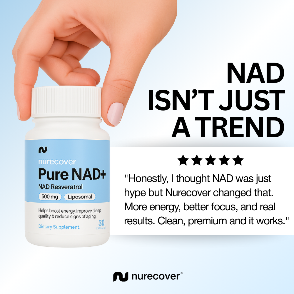 Nurecover® Reines NAD+ mit Resveratrol 500mg Kapseln